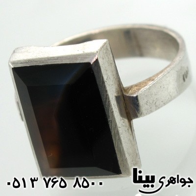 انگشتر عقیق سلیمانی مردانه طرح شکیبا