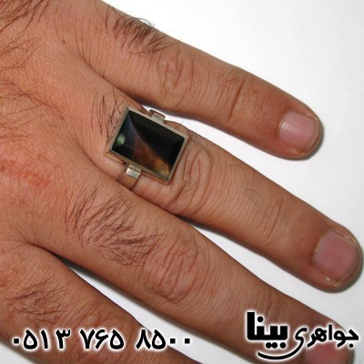 انگشتر عقیق سلیمانی مردانه طرح شکیبا