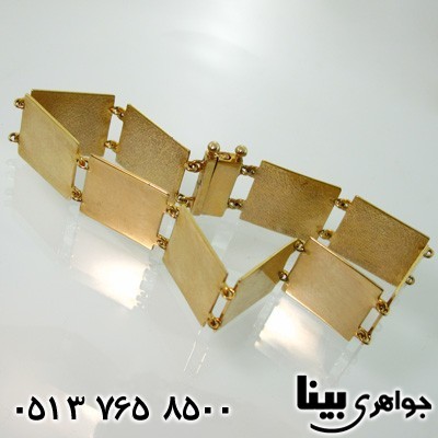 دستبند نقره زنانه دو رو آب طلای 18 عیار