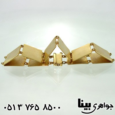 دستبند نقره زنانه دو رو آب طلای 18 عیار