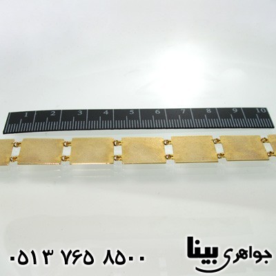 دستبند نقره زنانه دو رو آب طلای 18 عیار