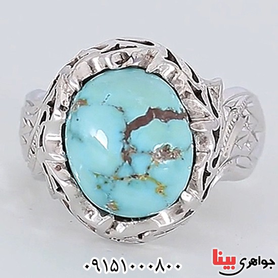 انگشتر فیروزه نیشابوری فاخر خوشرنگ مردانه _کد:24012