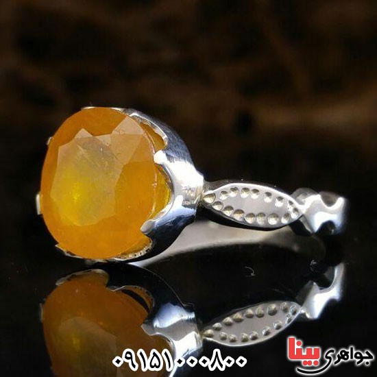 انگشتر یاقوت زرد خوشرنگ و دست ساز _کد:24015