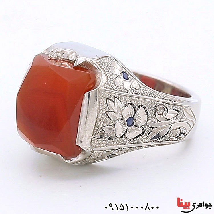 انگشتر عقیق یمنی فاخر مردانه _کد:24035