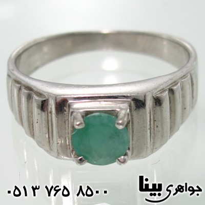 انگشتر زمرد طرح پله ای مردانه