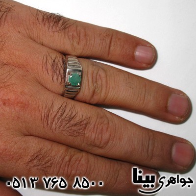 انگشتر زمرد طرح پله ای مردانه