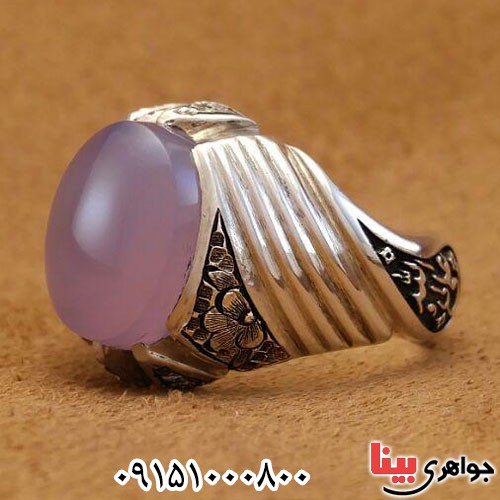 انگشتر عقیق یمنی کبود بسیار زیبا و خاص _کد:24073