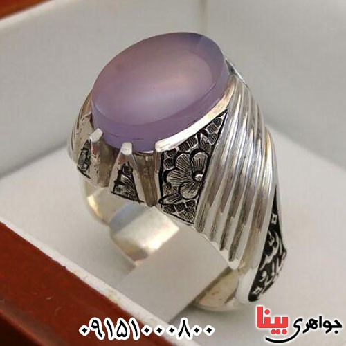 انگشتر عقیق یمنی کبود بسیار زیبا و خاص _کد:24073