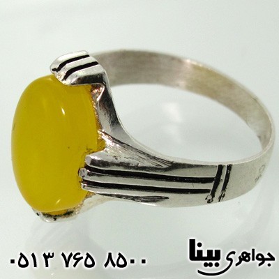 انگشتر عقیق شرف الشمس مردانه چهار چنگ