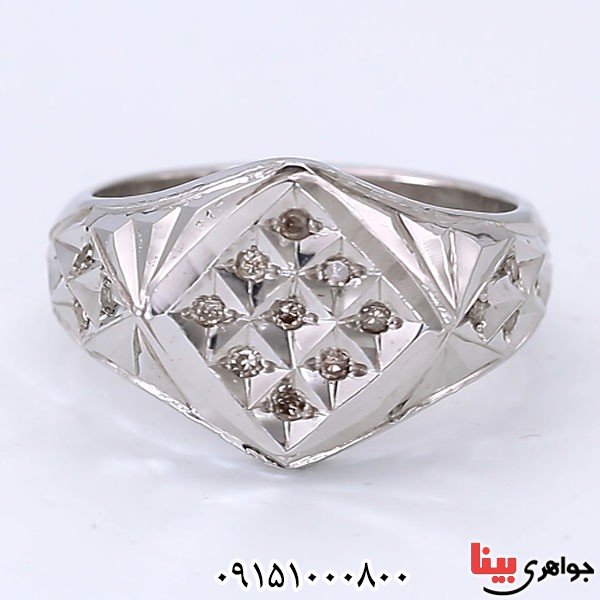 انگشتر الماس دست ساز فاخر مردانه _کد:24078