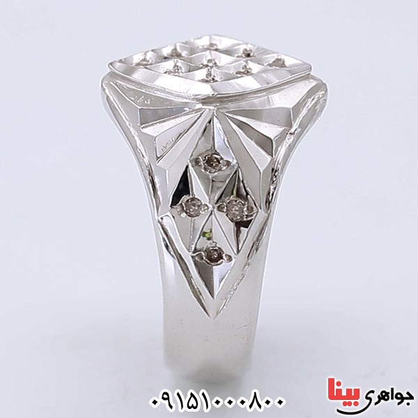 انگشتر الماس دست ساز فاخر مردانه _کد:24078