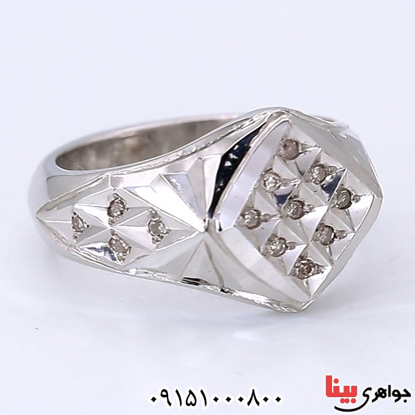 انگشتر الماس دست ساز فاخر مردانه _کد:24078