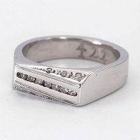 انگشتر الماس رودیوم و دست ساز مردانه 