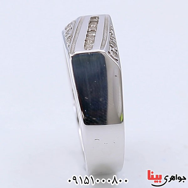 انگشتر الماس رودیوم و دست ساز مردانه _کد:24081