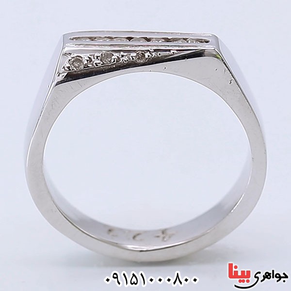 انگشتر الماس رودیوم و دست ساز مردانه _کد:24081