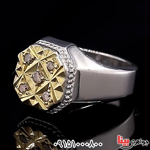انگشتر الماس دست ساز خاص و فاخر مردانه 