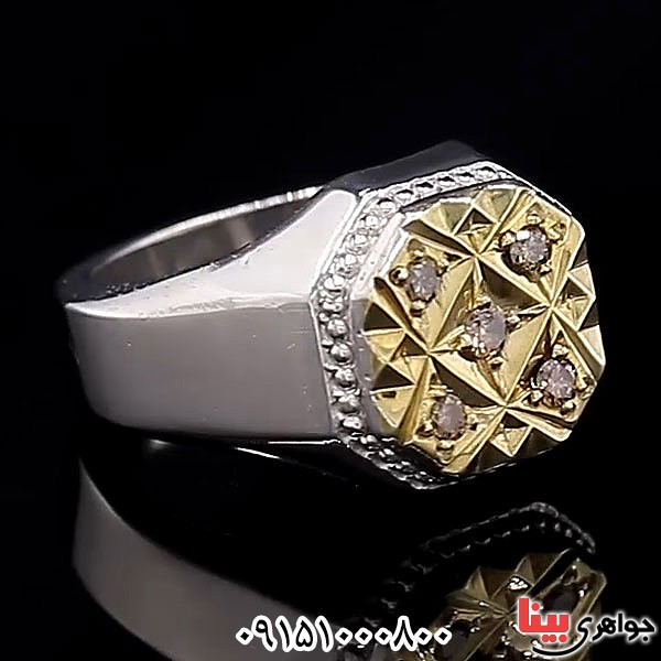 انگشتر الماس دست ساز خاص و فاخر مردانه _کد:24083