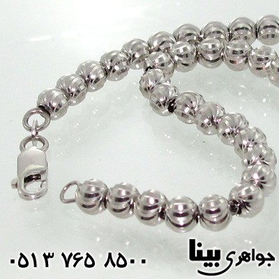 دستبند نقره توپی تراش