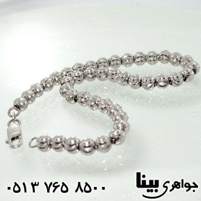 دستبند نقره توپی تراش