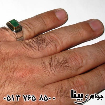 انگشتر زمرد مردانه طرح مدچی ایتالیا