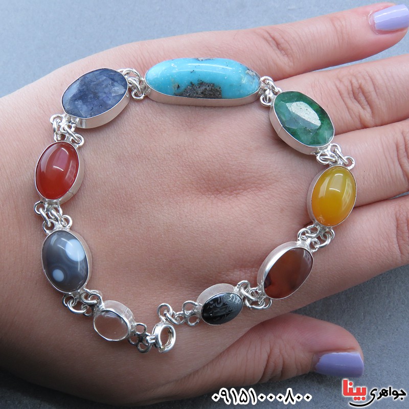 دستبند چند جواهر سلجوقی مناسب سنگ درمانی _کد:24117