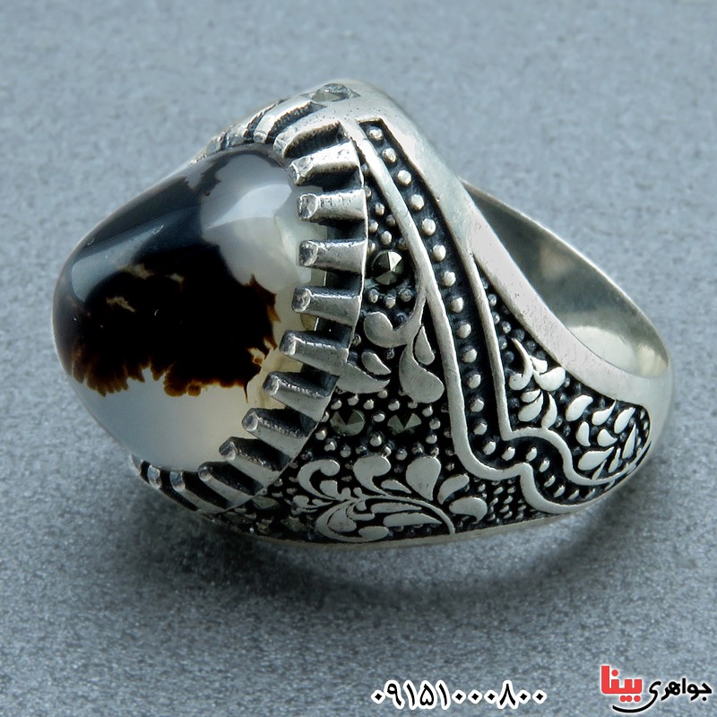 انگشتر عقیق شجری طبیعی طرح مارکازیت اسپرت _کد:24119 انگشتر عقیق شجری طبیعی طرح مارکازیت اسپرت _کد:24119