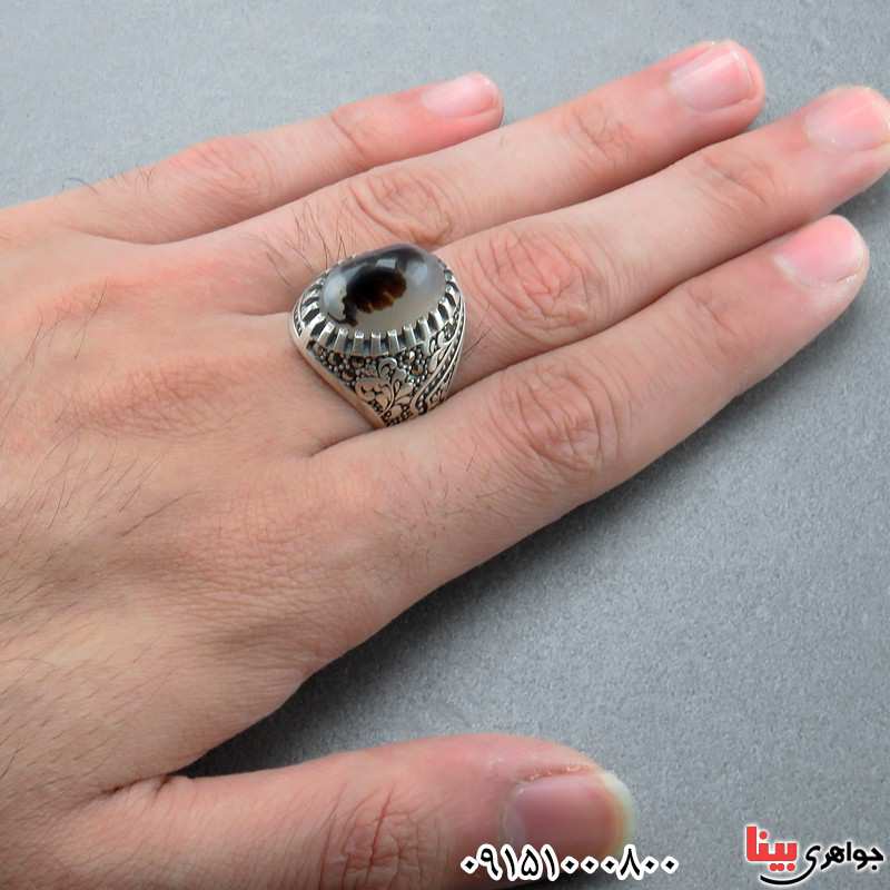 انگشتر عقیق شجری طبیعی طرح مارکازیت اسپرت _کد:24119 انگشتر عقیق شجری طبیعی طرح مارکازیت اسپرت _کد:24119