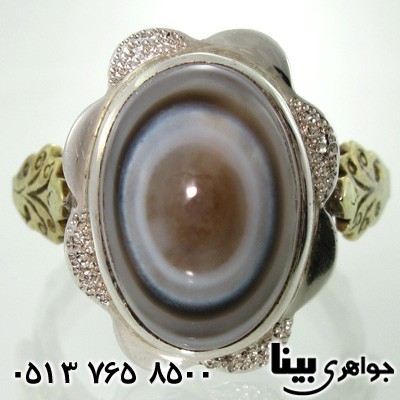 انگشتر عقیق باباقوری مردانه فاخر طرح ماهاراجه