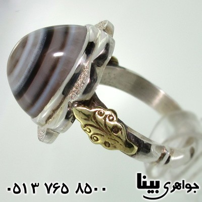 انگشتر عقیق باباقوری مردانه فاخر طرح ماهاراجه