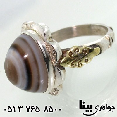 انگشتر عقیق باباقوری مردانه فاخر طرح ماهاراجه