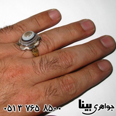 انگشتر عقیق باباقوری مردانه فاخر طرح ماهاراجه