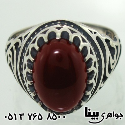 انگشتر عقیق مردانه طرح اسلیمی