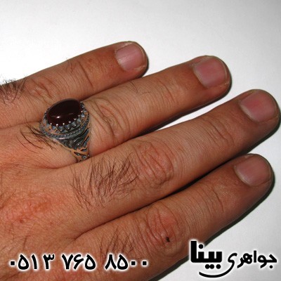 انگشتر عقیق مردانه طرح اسلیمی