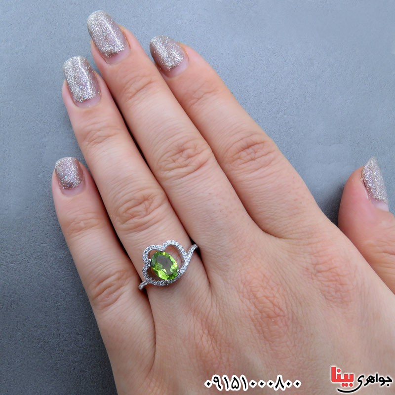 انگشتر زبرجد زنانه بسیار زیبا و خاص _کد:24236