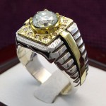 انگشتر الماس روسی ( موزانایت ) فاخر و دوربرلیان _کد:24246