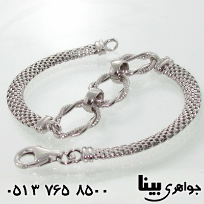 دستبند نقره ایتالیایی زنانه طرح ترکیبی