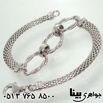 دستبند نقره ایتالیایی زنانه طرح ترکیبی