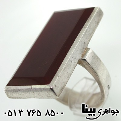انگشتر عقیق مردانه مستطیلی فاخر