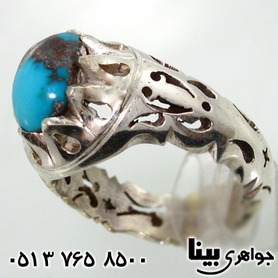 انگشتر فیروزه نیشابوری مردانه نقش برزخی