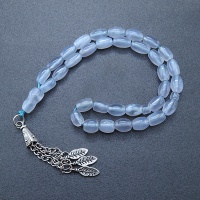 تسبیح عقیق یمنی کبود 33 دانه ای خوشرنگ 