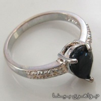 انگشتر یاقوت کبود نگین اشکی