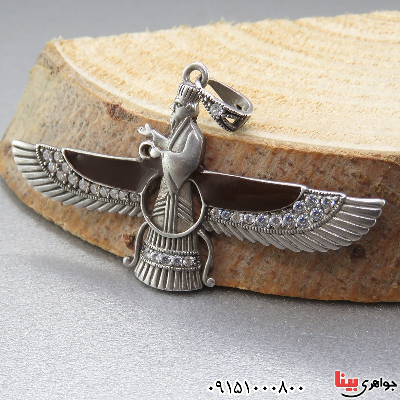 گردنبند نقره طرح فروهر خاص و زیبا _کد:24409
