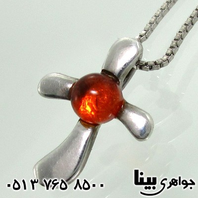 گردنبند کهربا لهستان طرح صلیب