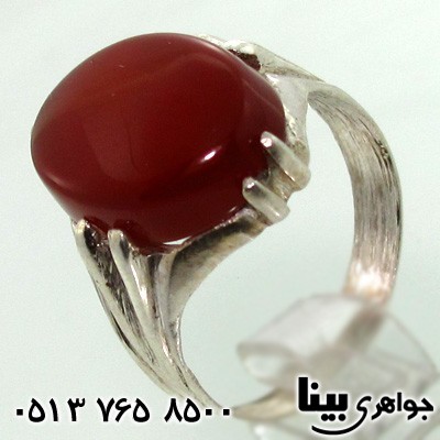 انگشتر عقیق مردانه چهار چنگ ساده