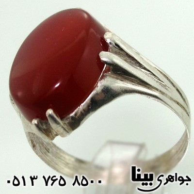 انگشتر عقیق مردانه چهار چنگ ساده
