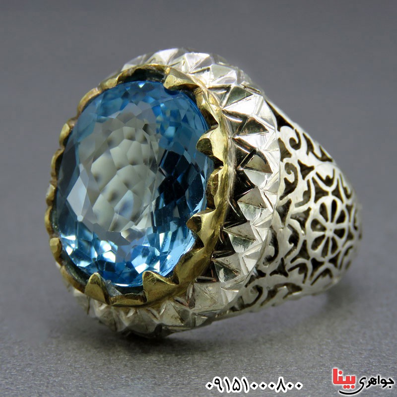 انگشتر توپاز درشت فاخر مردانه _کد:24582