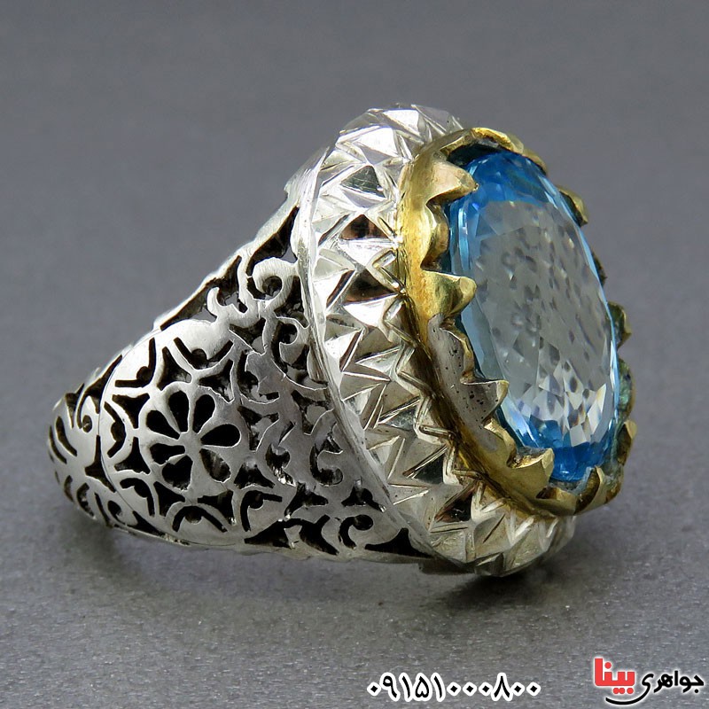 انگشتر توپاز درشت فاخر مردانه _کد:24582