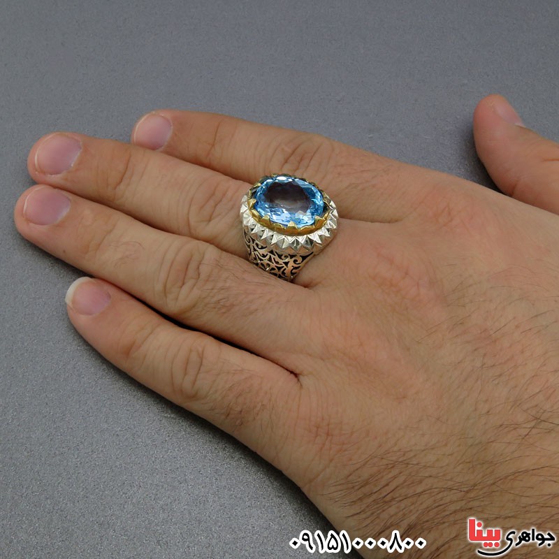 انگشتر توپاز درشت فاخر مردانه _کد:24582