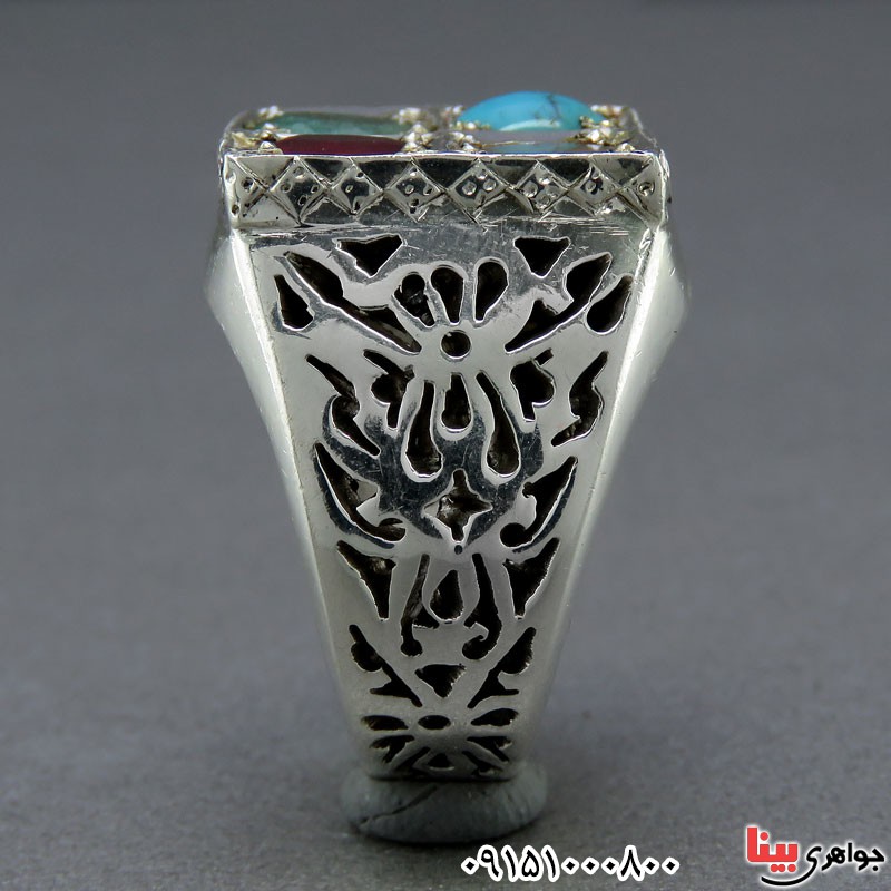 انگشتر چند جواهر خاص درشت مردانه _کد:24593