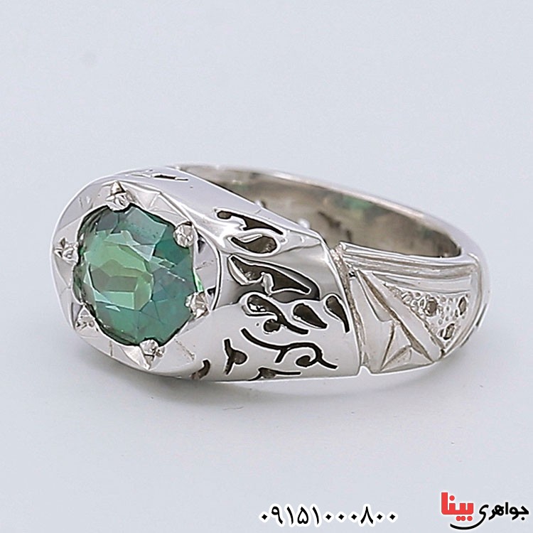 انگشتر توپاز و الماس بسیار عالی فاخر _کد:24626